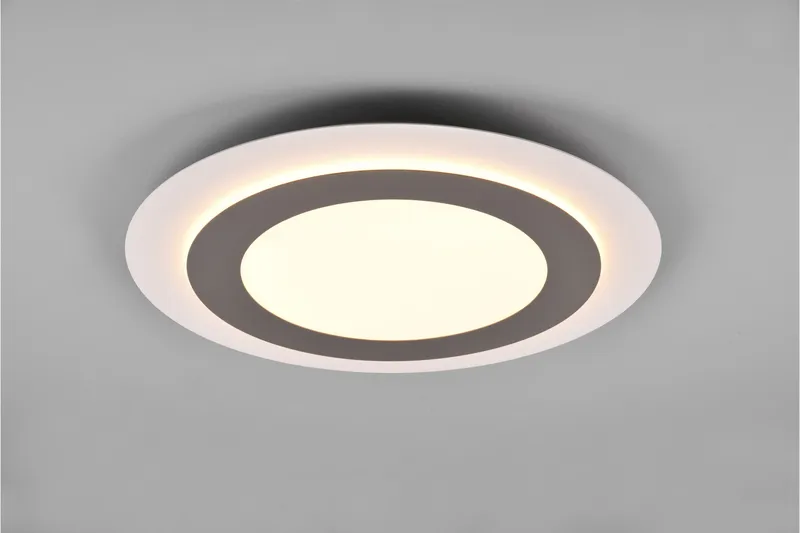 Trio Lighting Morgan LED plafond 45 cm hvit/børstet stål - Belysning - Innendørsbelysning & Lamper - Taklampe - Takplafond