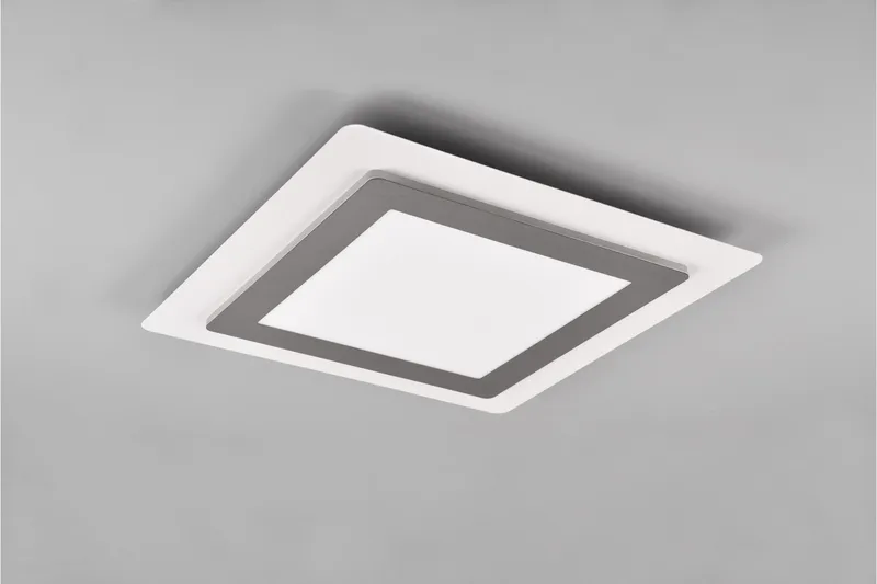 Trio Lighting Morgan LED Plafond 45x45 cm hvit/børstet stål