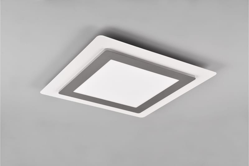 Trio Lighting Morgan LED Plafond 45x45 cm hvit/børstet stål