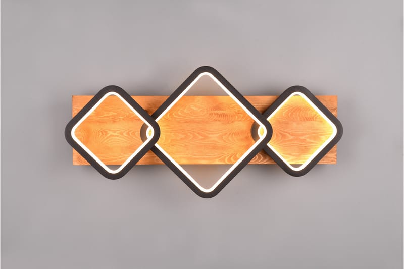 Trio Lighting Rama LED Plafond 3L matt svart/tre - Belysning - Innendørsbelysning & Lamper - Taklampe - Takplafond