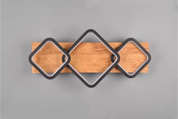 Trio Lighting Rama LED Plafond 3L matt svart/tre - Belysning - Innendørsbelysning & Lamper - Taklampe - Takplafond