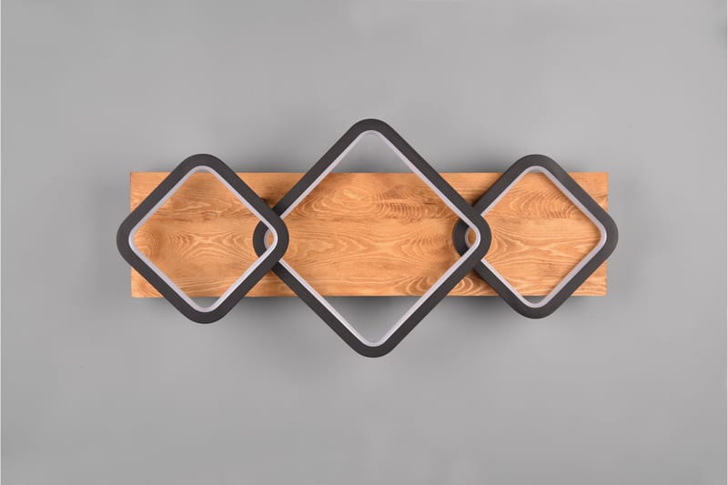 Trio Lighting Rama LED Plafond 3L matt svart/tre - Belysning - Innendørsbelysning & Lamper - Taklampe - Takplafond