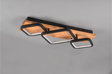 Trio Lighting Rama LED Plafond 3L matt svart/tre - Belysning - Innendørsbelysning & Lamper - Taklampe - Takplafond