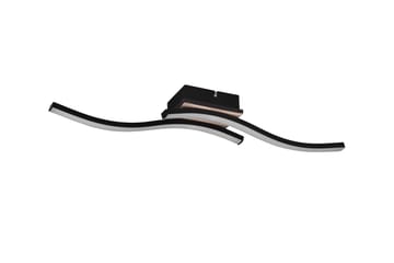 Trio Lighting Route LED Taklampe 2L Matt Svart/Tre - Belysning - Innendørsbelysning & Lamper - Taklampe - Takplafond