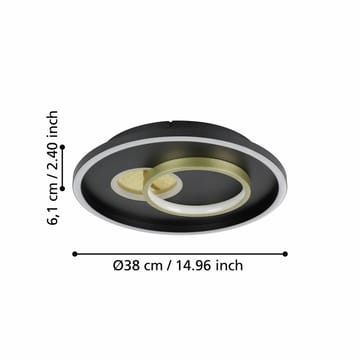 Vegg-/Taklampe Tiriolo - Svart/Gull - Belysning - Innendørsbelysning & Lamper - Taklampe - Takplafond