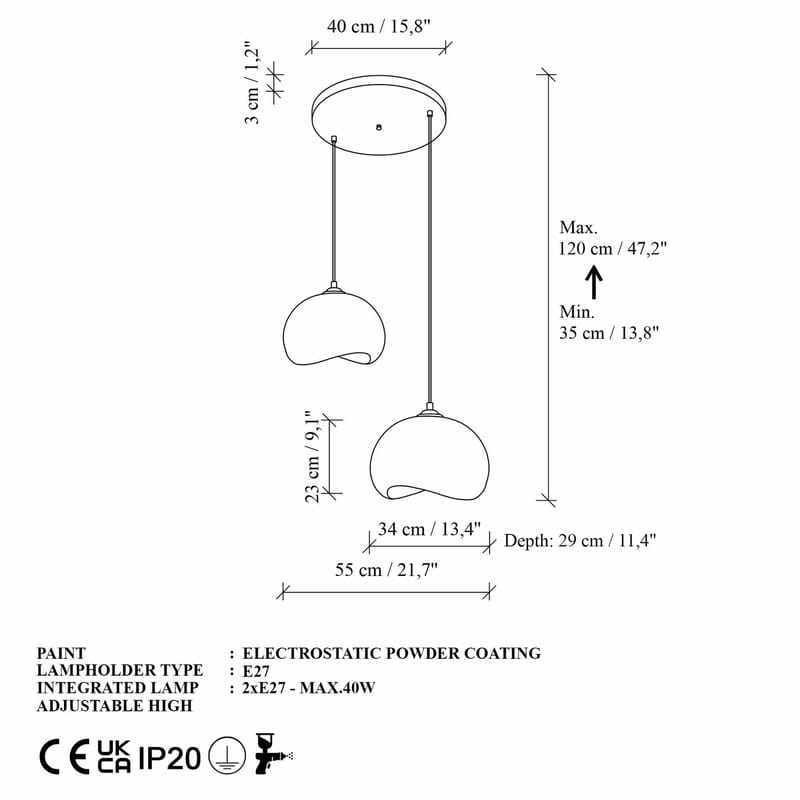 Vyrel pendellampe - Liljehvit - Belysning - Innendørsbelysning & Lamper - Taklampe - Krystallkrone & takkrone