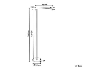 Temerra Gulvlampe 186 cm - Grå - Belysning - Innendørsbelysning & Lamper - Gulvlampe