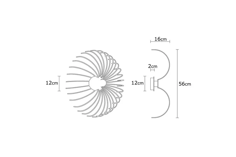 Vegg lampe Subbersta Svart - Diameter: 16 cm - Belysning - Innendørsbelysning & Lamper - Gulvlampe