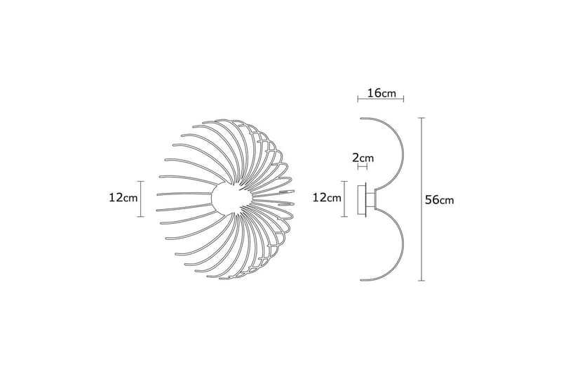 Vegg lampe Subbersta Svart - Diameter: 16 cm - Belysning - Innendørsbelysning & Lamper - Gulvlampe
