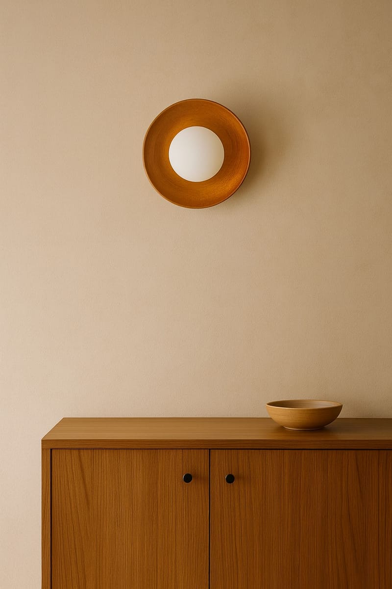 Beylin vegglampe 24 cm rund - Eik Hvit - Belysning - Innendørsbelysning & Lamper - Vegglampe