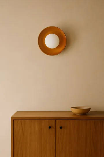 Beylin vegglampe 24 cm rund - Eik Hvit - Belysning - Innendørsbelysning & Lamper - Vegglampe