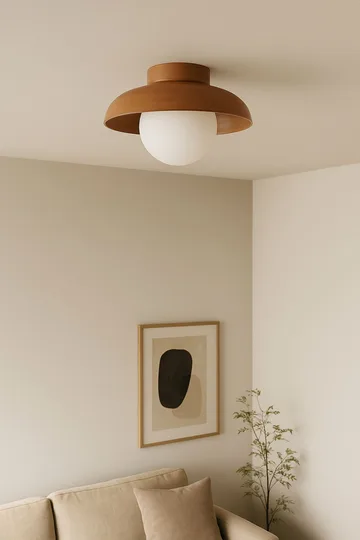 Beylin vegglampe 24 cm rund - Eik Hvit - Belysning - Innendørsbelysning & Lamper - Vegglampe