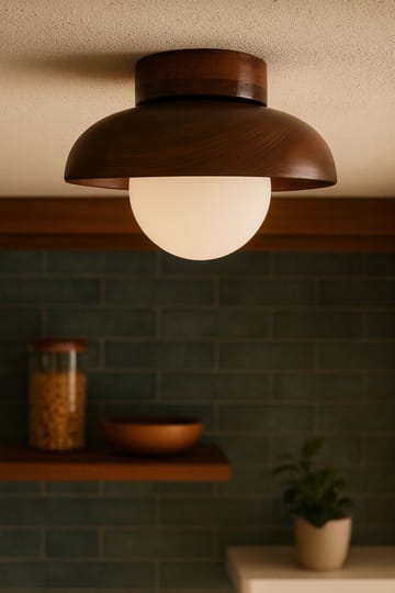 Beylin vegglampe 24 cm rund - Valnøtt Hvit - Belysning - Innendørsbelysning & Lamper - Vegglampe