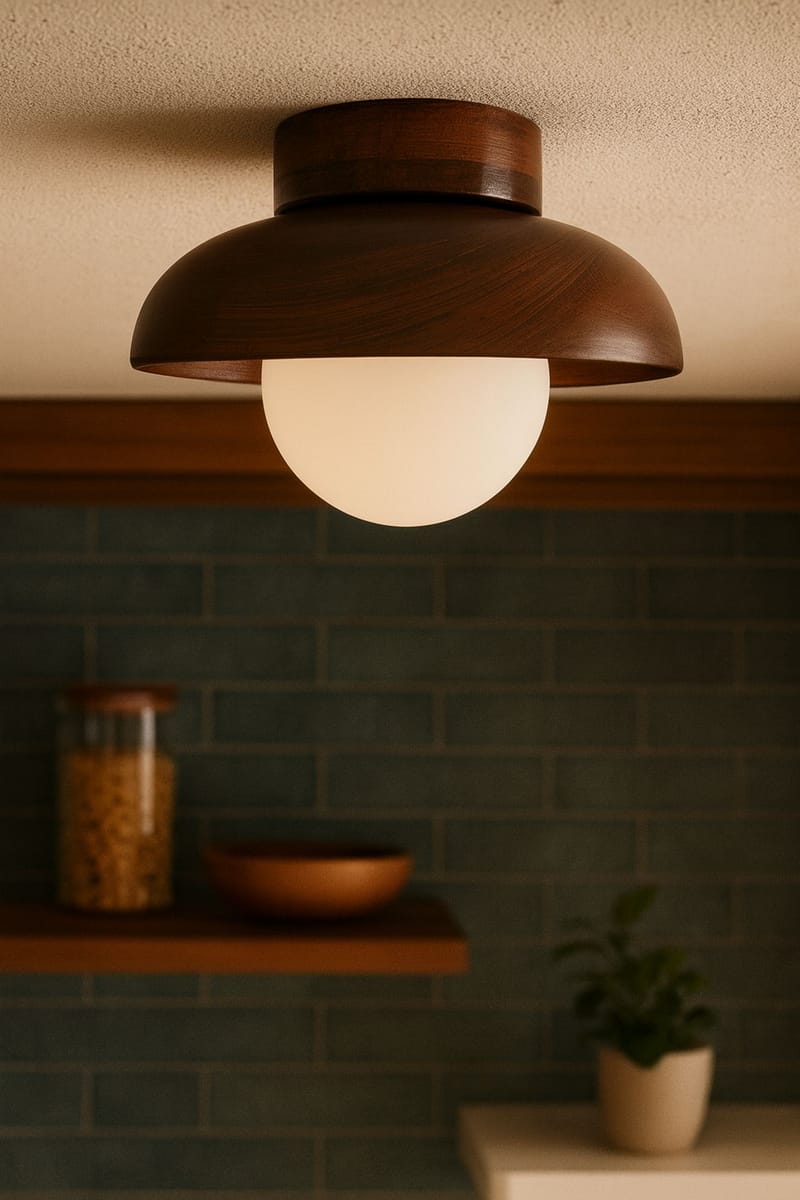 Beylin vegglampe 24 cm rund - Valnøtt Hvit - Belysning - Innendørsbelysning & Lamper - Vegglampe