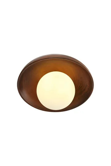 Beylin vegglampe 24 cm rund - Valnøtt Hvit - Belysning - Innendørsbelysning & Lamper - Vegglampe