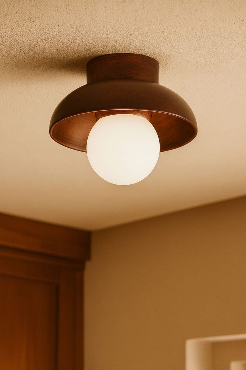 Beylin vegglampe 24 cm rund - Valnøtt Hvit - Belysning - Innendørsbelysning & Lamper - Vegglampe