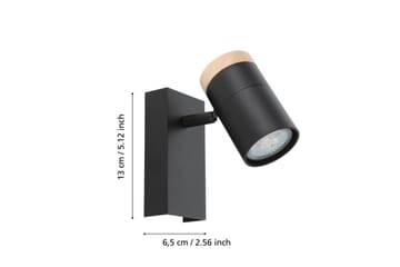 Vegglampe Eglo Cartagena Svart/Tre - Belysning - Innendørsbelysning & Lamper - Lamper gang