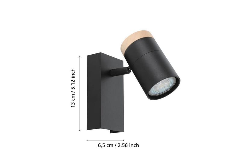 Vegglampe Eglo Cartagena Svart/Tre - Belysning - Innendørsbelysning & Lamper - Lamper gang