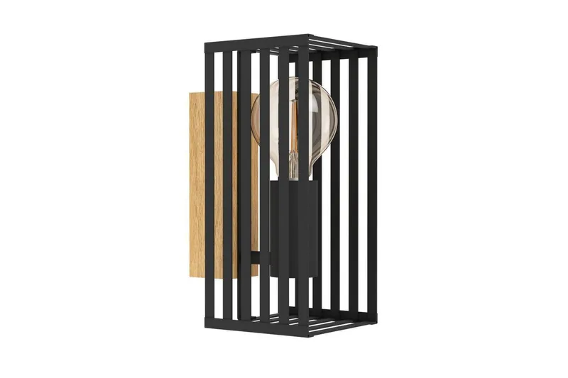 Vegglampe Eglo Cidraz Svart/Tre