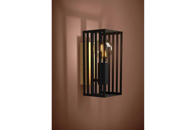 Vegglampe Eglo Cidraz Svart/Tre - Belysning - Innendørsbelysning & Lamper - Vegglampe