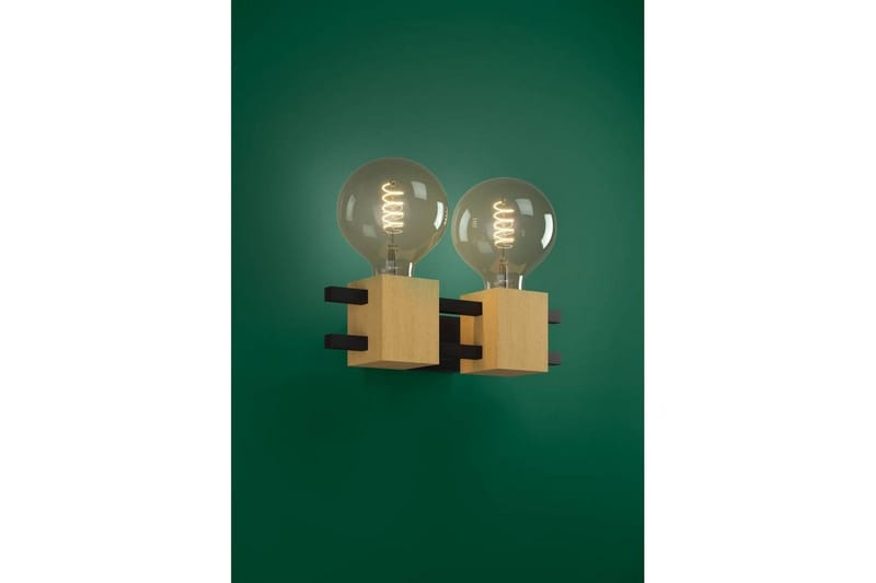 Vegglampe Eglo Levantara Svart/Tre med 2 Lamper - Belysning - Innendørsbelysning & Lamper - Lamper gang