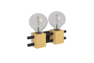Vegglampe Eglo Levantara Svart/Tre med 2 Lamper - Belysning - Innendørsbelysning & Lamper - Vegglampe
