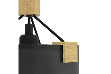 Vegglampe Eglo Potosi Svart/Tre - Belysning - Innendørsbelysning & Lamper - Vegglampe - Veggarmatur