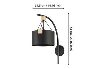 Vegglampe Eglo Potosi Svart/Tre - Belysning - Innendørsbelysning & Lamper - Vegglampe - Veggarmatur