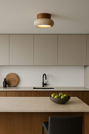 Eryvin vegglampe 15 cm rund - Eik Beige - Belysning - Innendørsbelysning & Lamper - Vegglampe