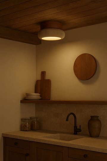 Eryvin vegglampe 15 cm rund - Eik Beige - Belysning - Innendørsbelysning & Lamper - Vegglampe