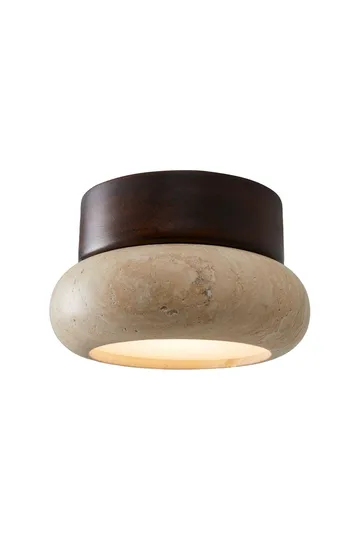 Eryvin vegglampe 15 cm rund - Valnøtt Beige - Belysning - Innendørsbelysning & Lamper - Vegglampe