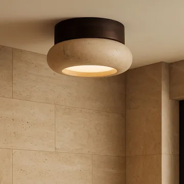 Eryvin vegglampe 15 cm rund - Valnøtt Beige - Belysning - Innendørsbelysning & Lamper - Vegglampe