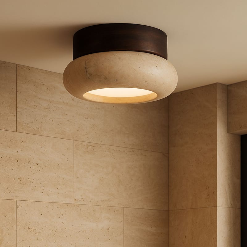 Eryvin vegglampe 15 cm rund - Valnøtt Beige - Belysning - Innendørsbelysning & Lamper - Vegglampe