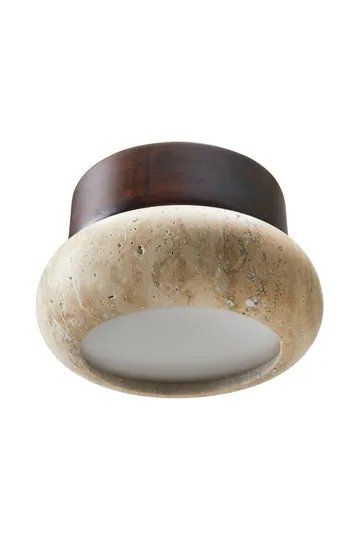 Eryvin vegglampe 15 cm rund - Valnøtt Beige - Belysning - Innendørsbelysning & Lamper - Vegglampe