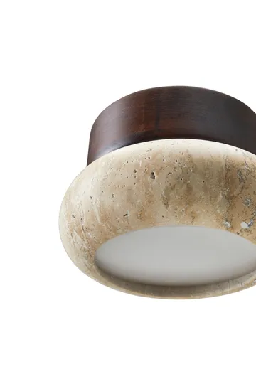 Eryvin vegglampe 15 cm rund - Valnøtt Beige - Belysning - Innendørsbelysning & Lamper - Vegglampe