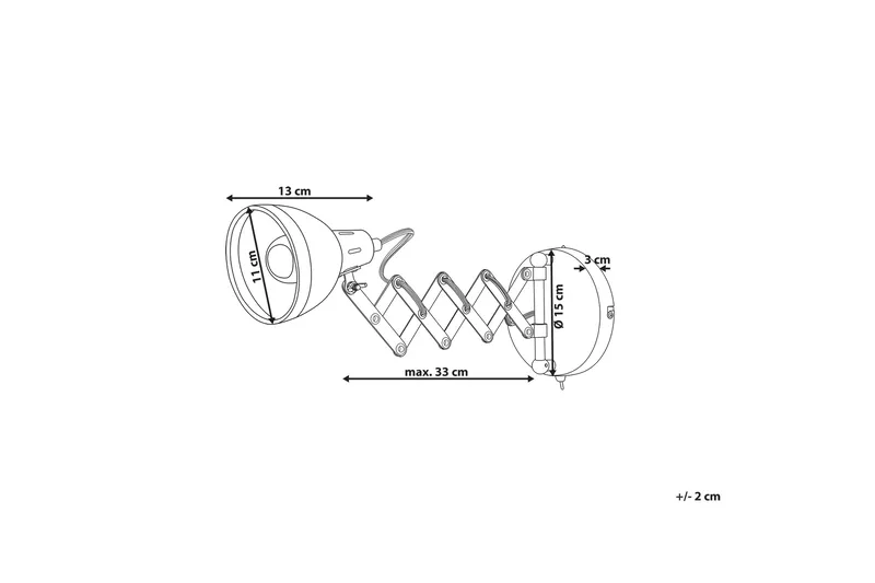 Harrington Vegglampe 33 cm - Sølv - Belysning - Innendørsbelysning & Lamper - Vegglampe - Veggarmatur