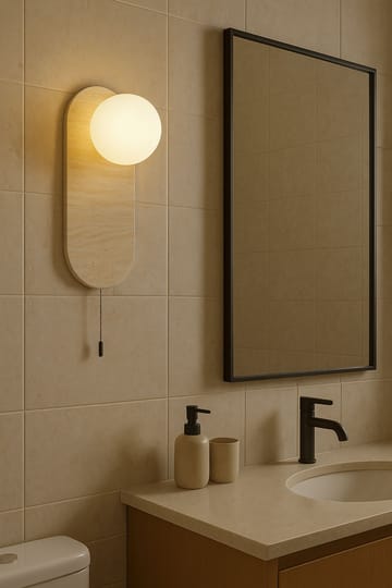 Kummer vegglampe 10 cm oval - Beige og Hvit - Belysning - Innendørsbelysning & Lamper - Vegglampe