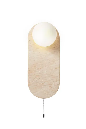 Kummer vegglampe 10 cm oval - Beige og Hvit - Belysning - Innendørsbelysning & Lamper - Vegglampe