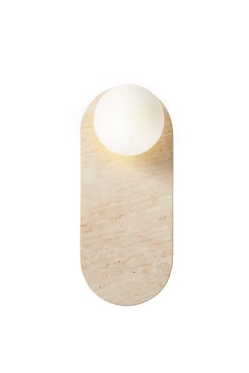 Kummer vegglampe 10 cm oval - Beige og Hvit - Belysning - Innendørsbelysning & Lamper - Vegglampe