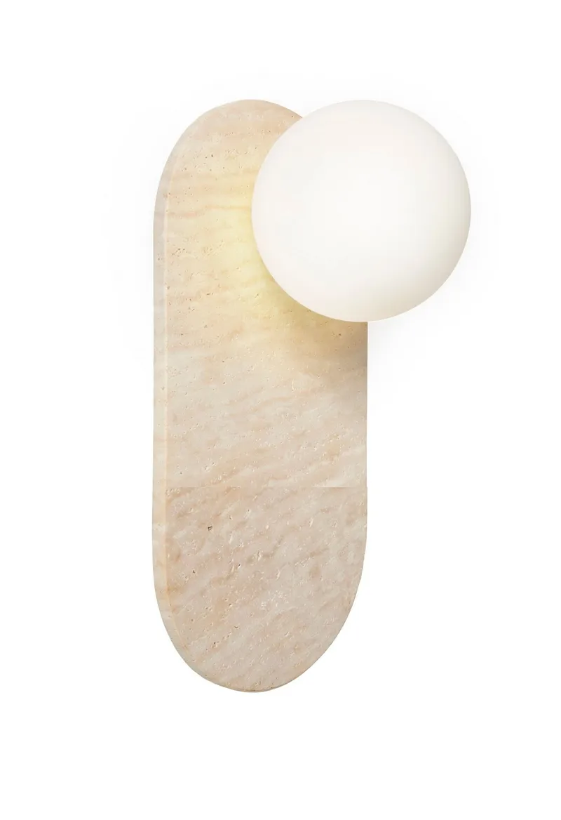Kummer vegglampe 10 cm oval - Beige og Hvit - Belysning - Innendørsbelysning & Lamper - Vegglampe