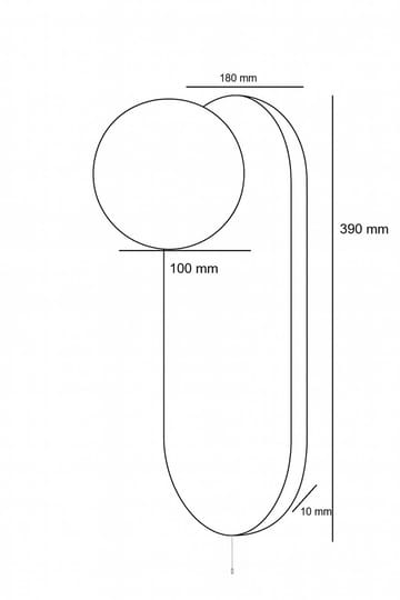 Kummer vegglampe 10 cm oval - Beige og Hvit - Belysning - Innendørsbelysning & Lamper - Vegglampe