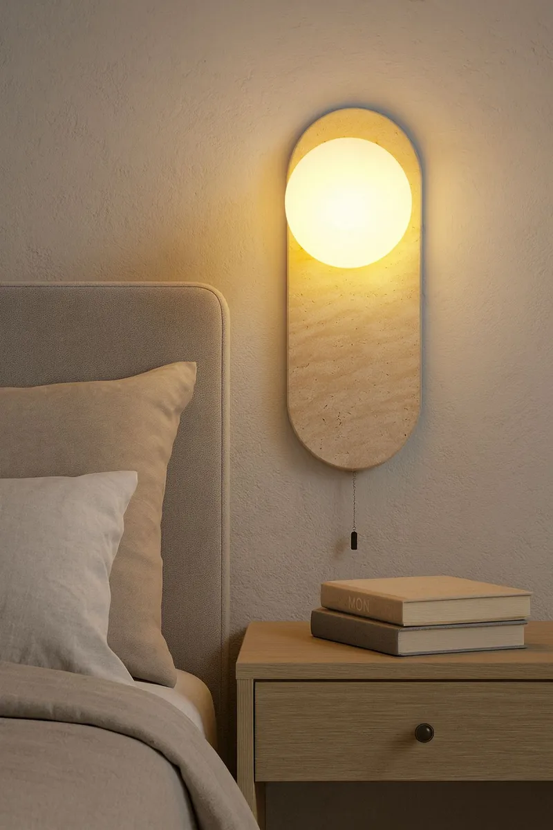 Kummer vegglampe 10 cm oval - Beige og Hvit - Belysning - Innendørsbelysning & Lamper - Vegglampe