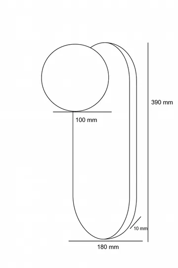 Kummer vegglampe 10 cm oval - Beige og Hvit - Belysning - Innendørsbelysning & Lamper - Vegglampe