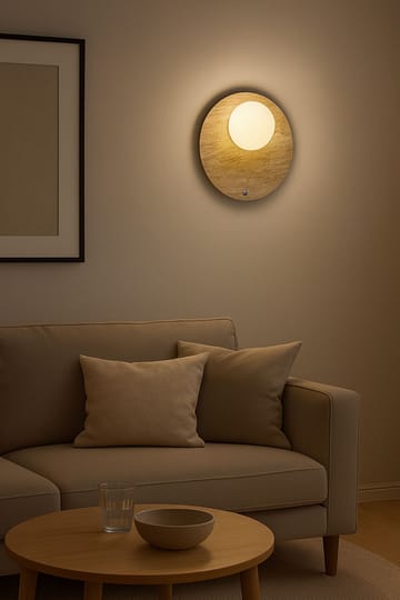Kummer vegglampe 10 cm rund - Beige og Hvit - Belysning - Innendørsbelysning & Lamper - Vegglampe
