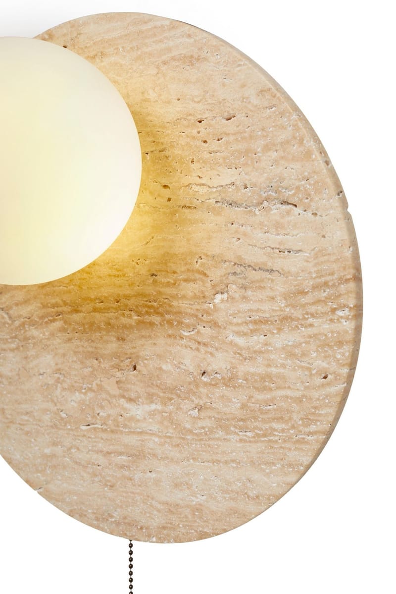 Kummer vegglampe 10 cm rund - Beige og Hvit - Belysning - Innendørsbelysning & Lamper - Vegglampe