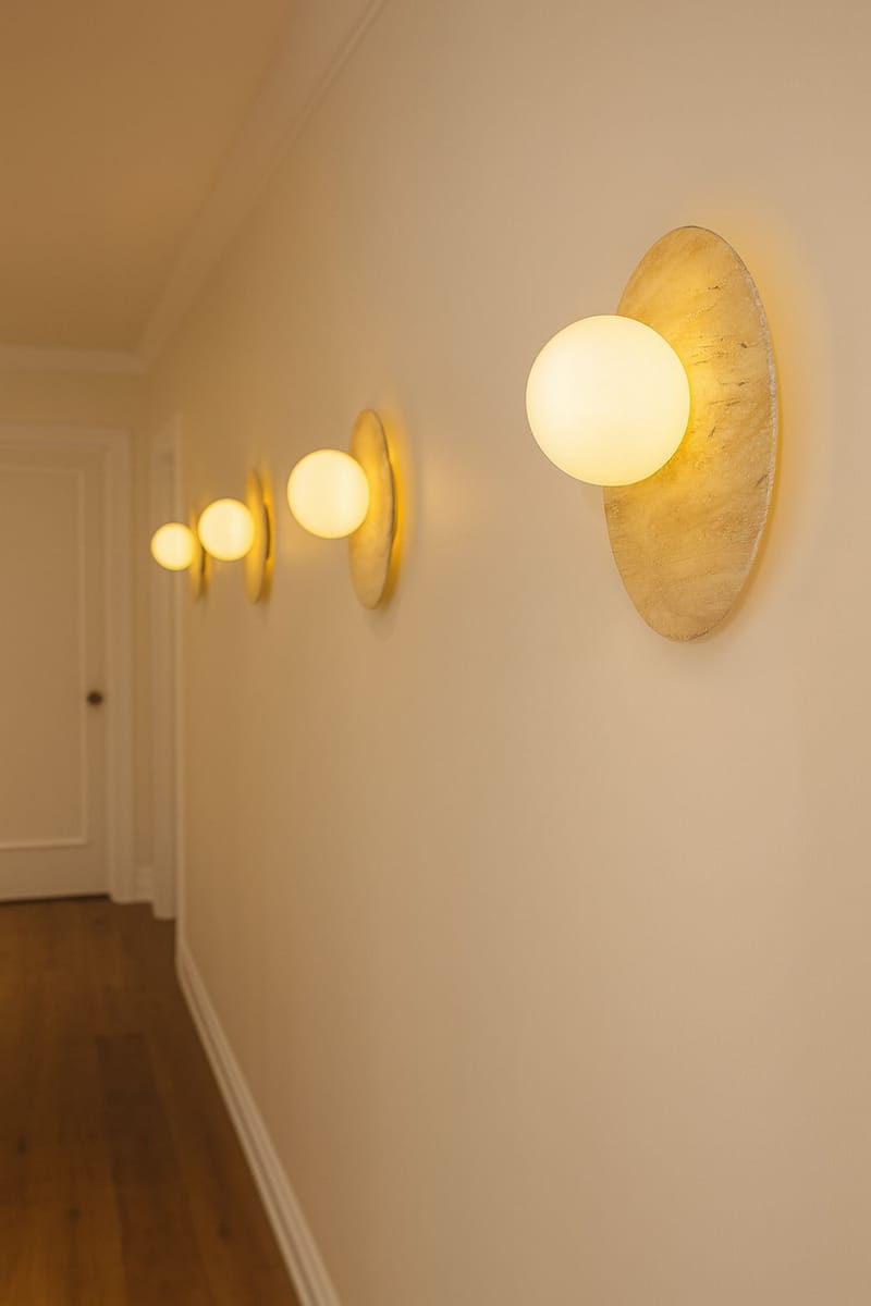 Kummer vegglampe 10 cm rund - Beige og Hvit - Belysning - Innendørsbelysning & Lamper - Vegglampe