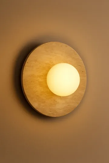 Kummer vegglampe 12 cm rund - Beige og Hvit - Belysning - Innendørsbelysning & Lamper - Vegglampe