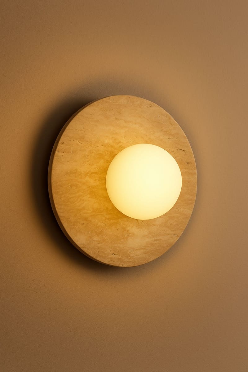 Kummer vegglampe 12 cm rund - Beige og Hvit - Belysning - Innendørsbelysning & Lamper - Vegglampe