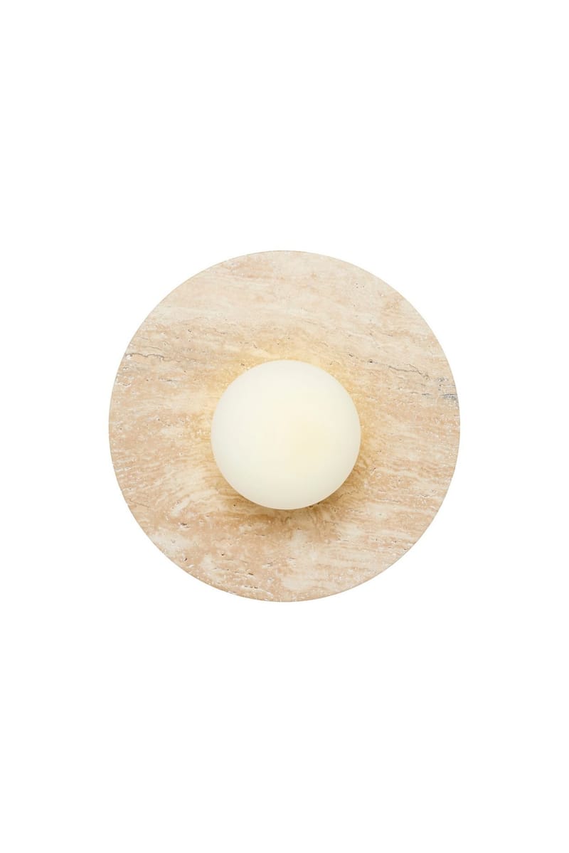Kummer vegglampe 12 cm rund, Beige og Hvit