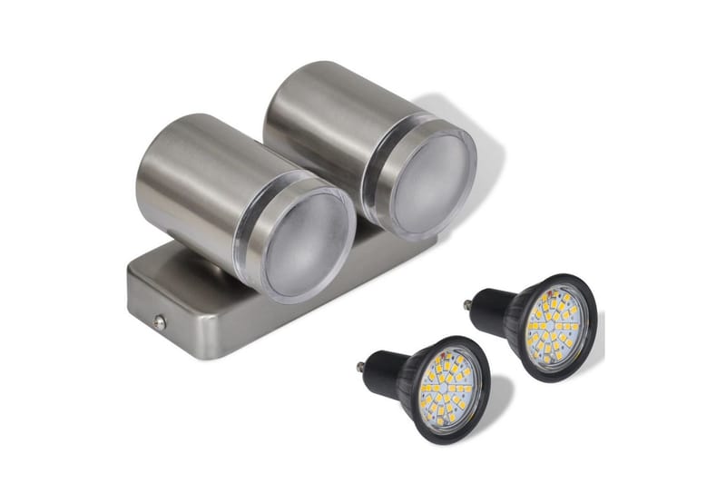 LED Vegglampe Rustfritt stål med kjeglehode - Sølv - Veggarmatur - Sengelampe vegg - Vegglampe
